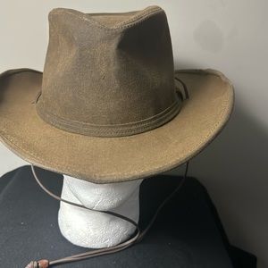 Vintage Henschel Leather Brown Hat lightly worn